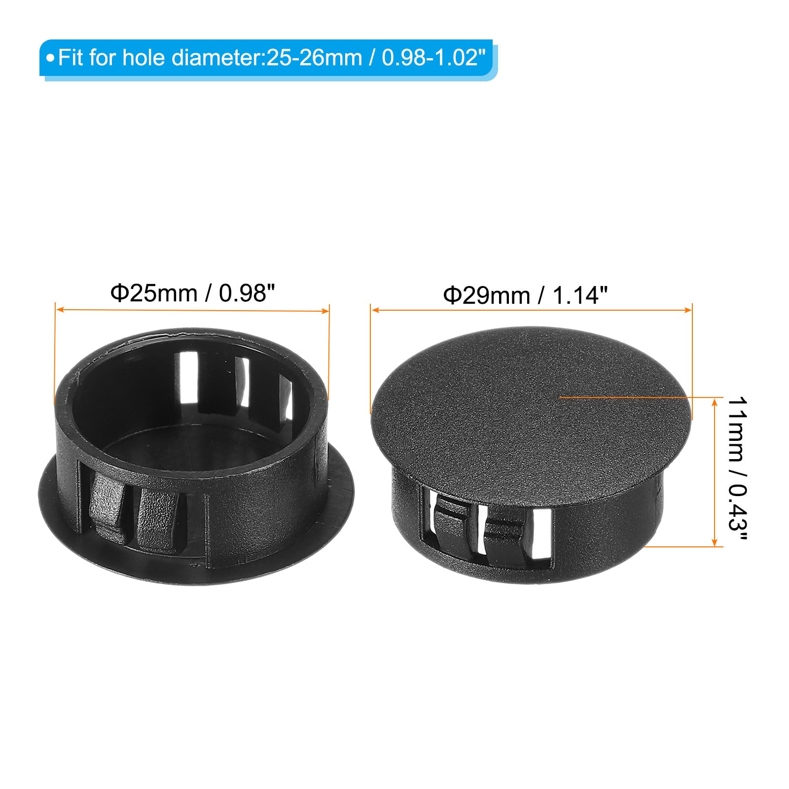 PATIKIL 25mm (1") Plastic Hole Plugs - Image 2
