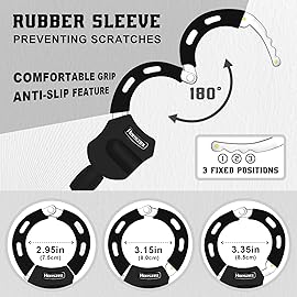 Honszex Electric Scooter Locks Anti Theft, E Scooter Phone Holder & Scooter Chain Lock with Key, Heavy-Duty Anti-Theft Lock with Waterproof Storage Bag, Accessories for Electric Scooters and Bicycles