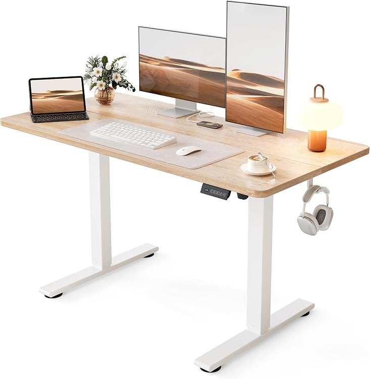 Cubiker Electric Standing Desk 48x24 - Adjustable Sit Stand Desk with Memory Presets