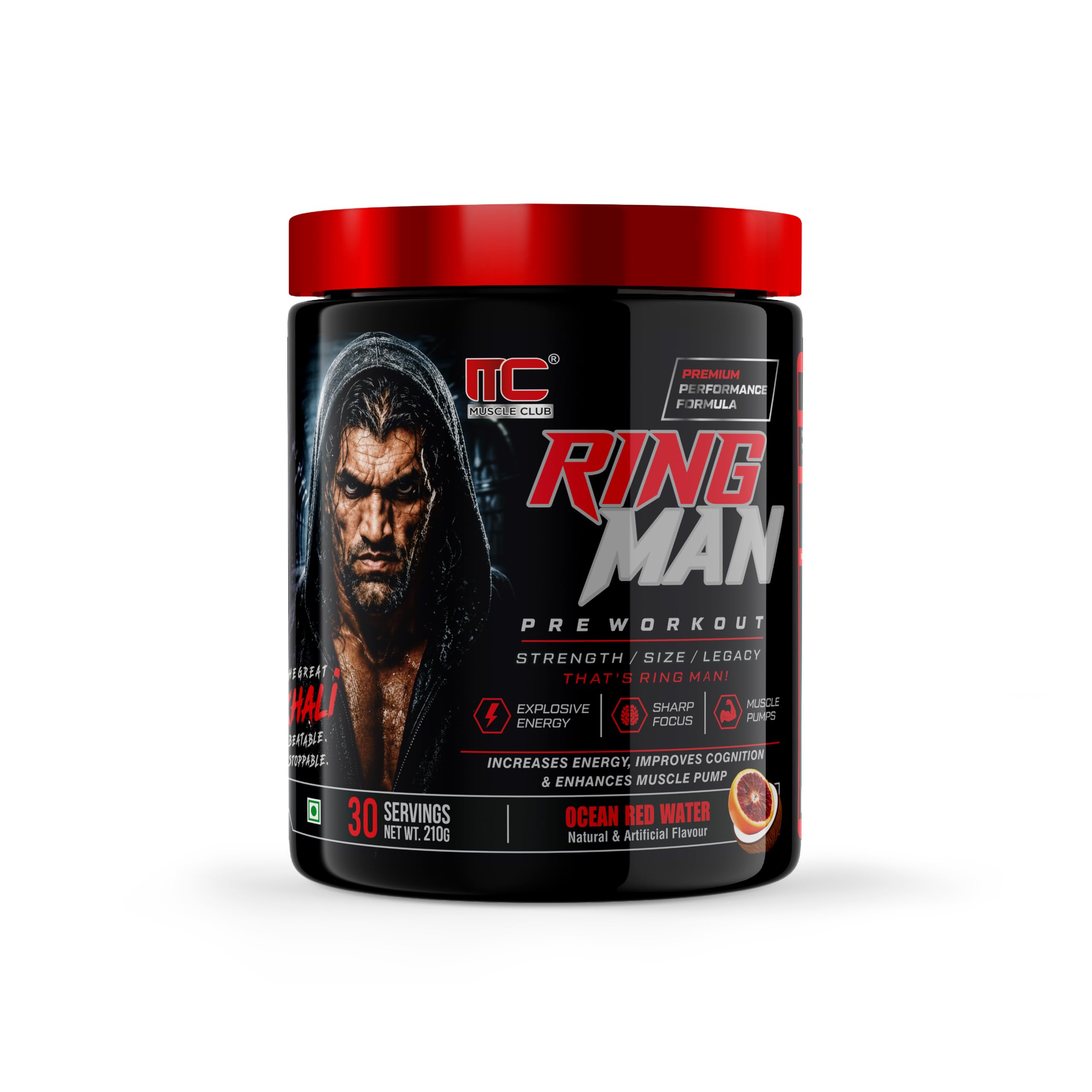 Muscle Club Ring Man Pre Workout Orange Flavour | AMP Powered | By The Great Khali | High Stim Pre workout with 2000mg Beta-Alanine & 200mg Caffeine | Energy & Focus Booster — Amazon image 10