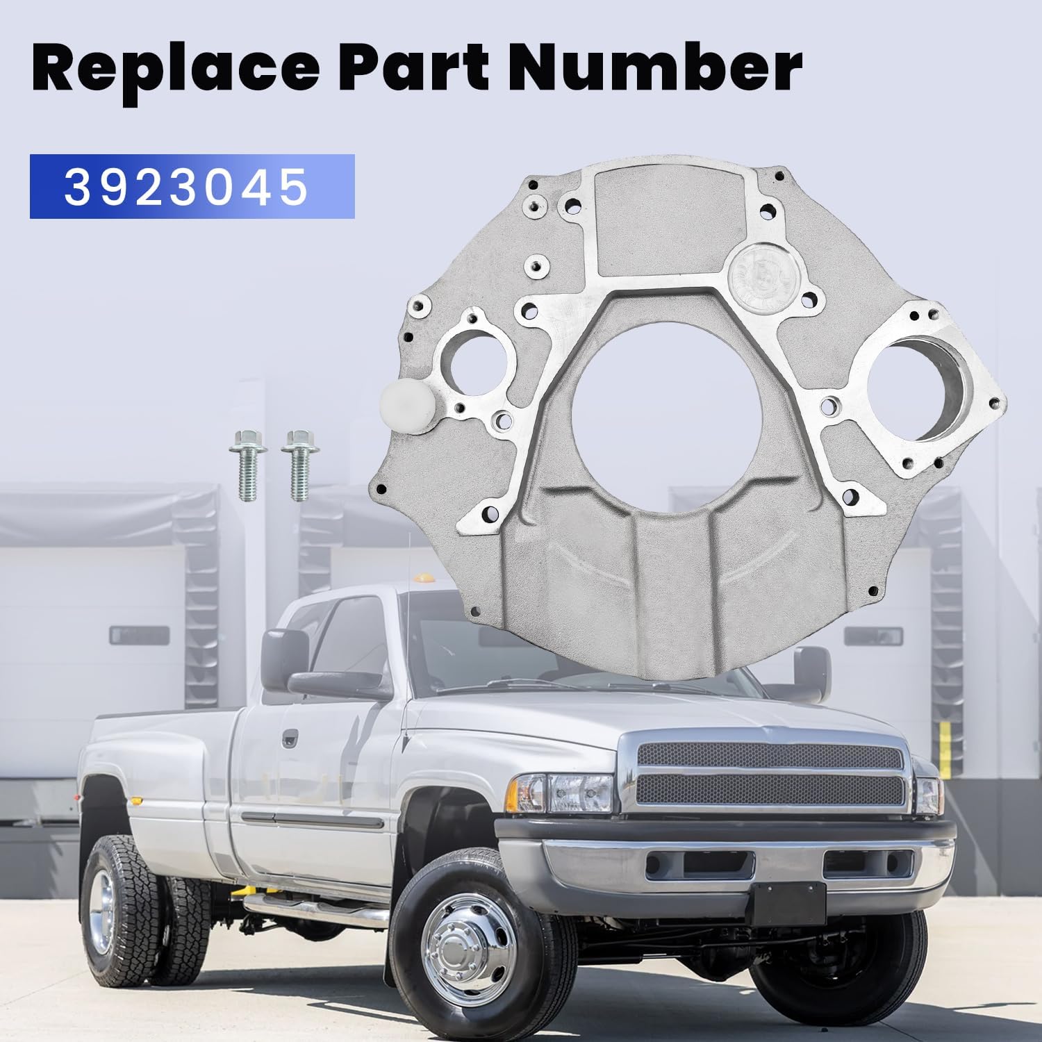 3923045 Transmission Adapter Plate Replacement for Dodge Ram 2500 3500 1994-2002 Fits for Cummins 5.9L Engine 47RH 47RE NV4500 NV5600 Transmission Adapter Flywheel Bell Housing with Stopper and Screws