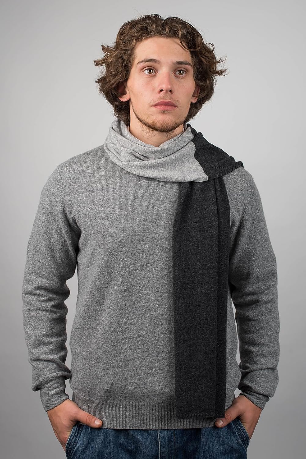 Dalle Piane Cashmere - Bicolor Scarf 100% cashmere - Made in Italy - Man