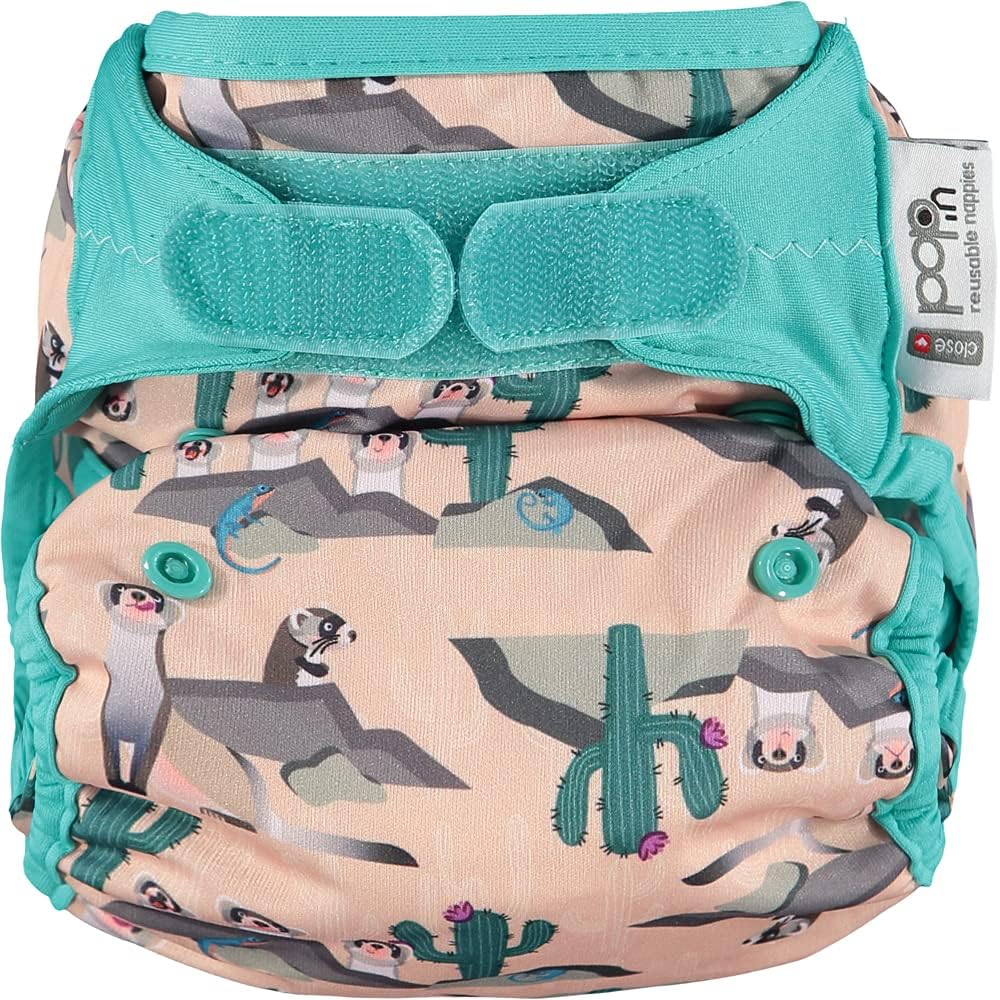 Close Popin Reusable Cloth Nappy Cover Aplix Fasteners Birth to Potty