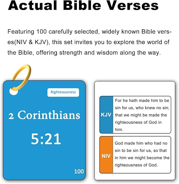 100 Memory Bible Verses Flash Cards (NIV, KJV)