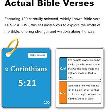 100 Memory Bible Verses Flash Cards (NIV, KJV)