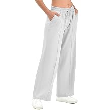 SINOPHANT Women's Wide Leg Sweatpants High Waisted Baggy Lounge Pants with Pockets Soft Stretchy Fabric Sizes XS-XL