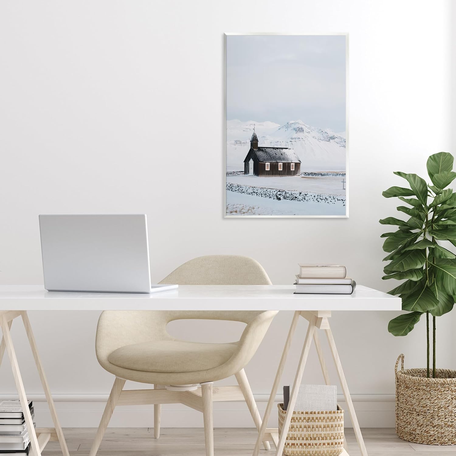 Stupell Industries Icelandic Church Snowscape Wall Plaque Art, design by Jade Sharp Photo, 19 x 13