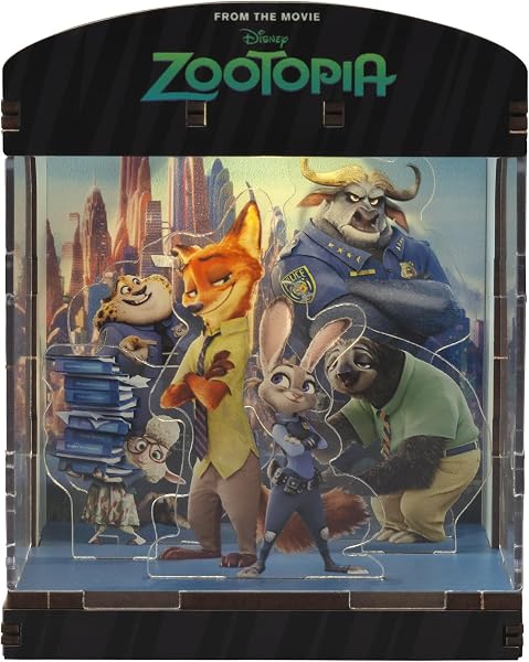 やのまん(Yanoman) HAKOBEYA 光るインテリアキット Disney ディズニー ズートピア 組み立て式 LEDライトユニット付 ミニインテリア 完成サイズ(約H9.5×W7.5×D6cm) 516-43 - 1