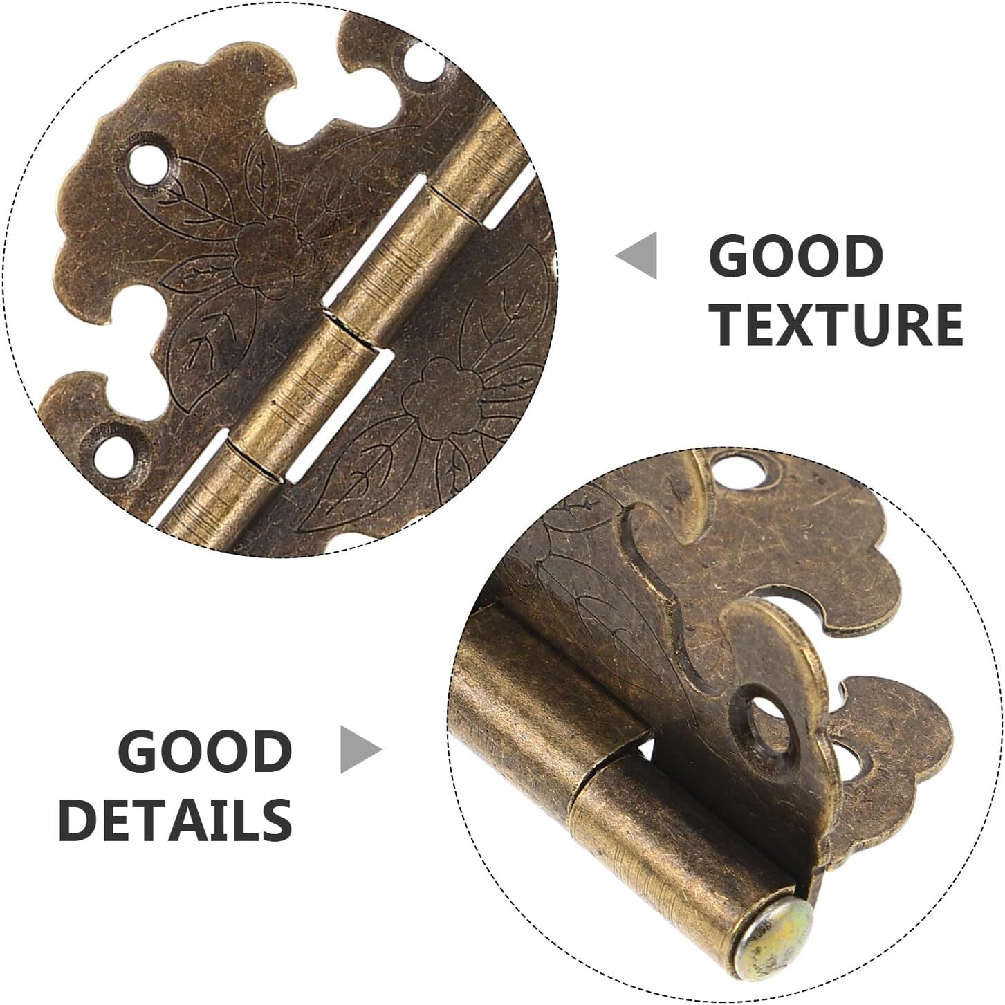 Generic 20pcs Vintage Bronze Antique Cabinet Hinges Retro Decorative Mini Hinges for Wooden Boxes Furniture Jewelry Chest Hardware