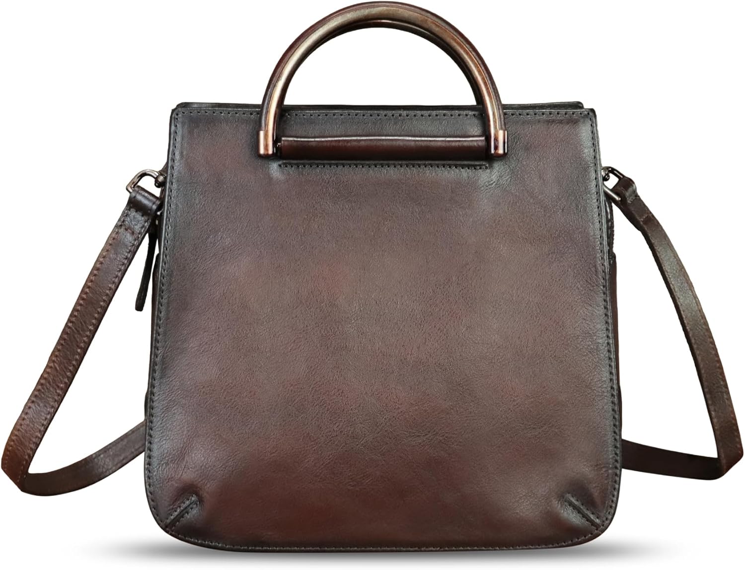 Genuine Leather Satchel for Women Hand Painted Leather Handbag Top Handle Bags Handmade Purse Crossbody Bag Purse