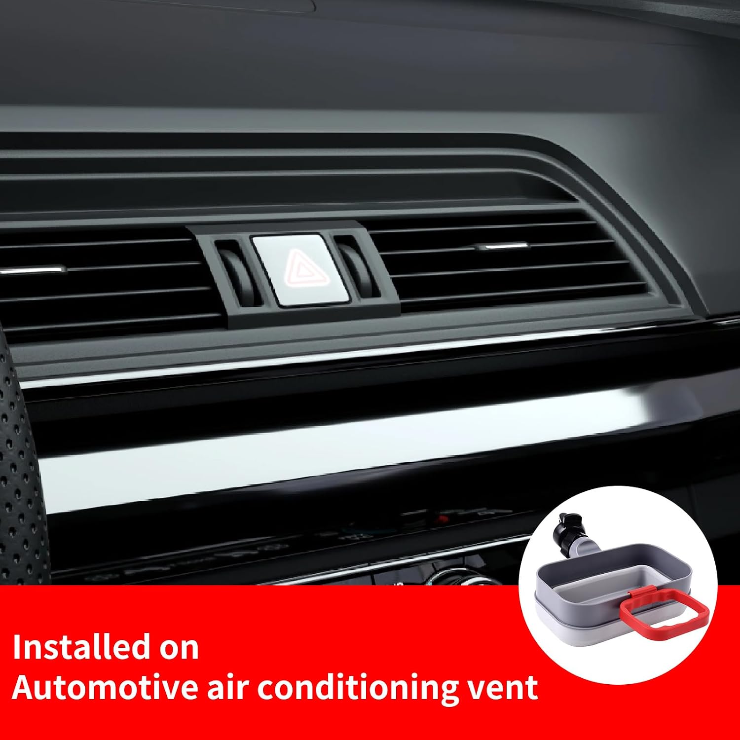1 Pcs Automobile Air Vent Storage Organizer Bag,2-in-1 Car Sauce Dipping Clip,Cell Phone Coin Key Sunglasses Air Conditioning Outlet Storage Box,Niversal for Most Car Models Grey & White