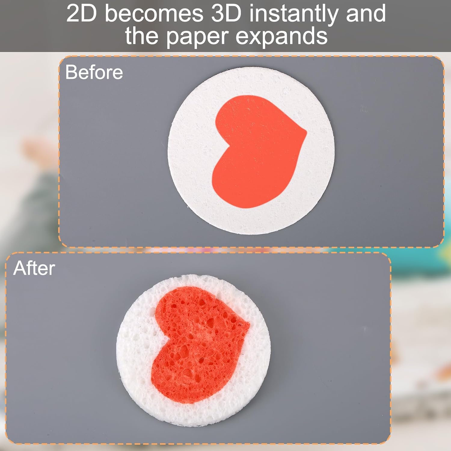 lasuroa 36pcs 3D Magic Puffy Painting Kit, DIY Sponge Canvas Paper with 6 Water Pens Kids Foam Texture Art Supplies for Home & School