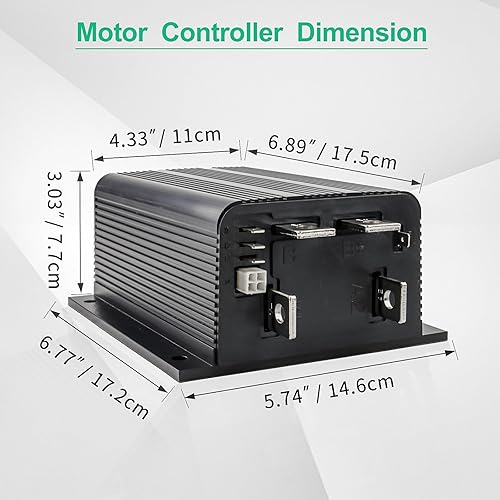 Vista 42 de Reemplazo Curtis 1206HB-5201 48V 250A controlador compatible con E-Z-GO TXT Cushman Hauler 800/1000 Carritos de golf para Express S4/L4, se adapta a