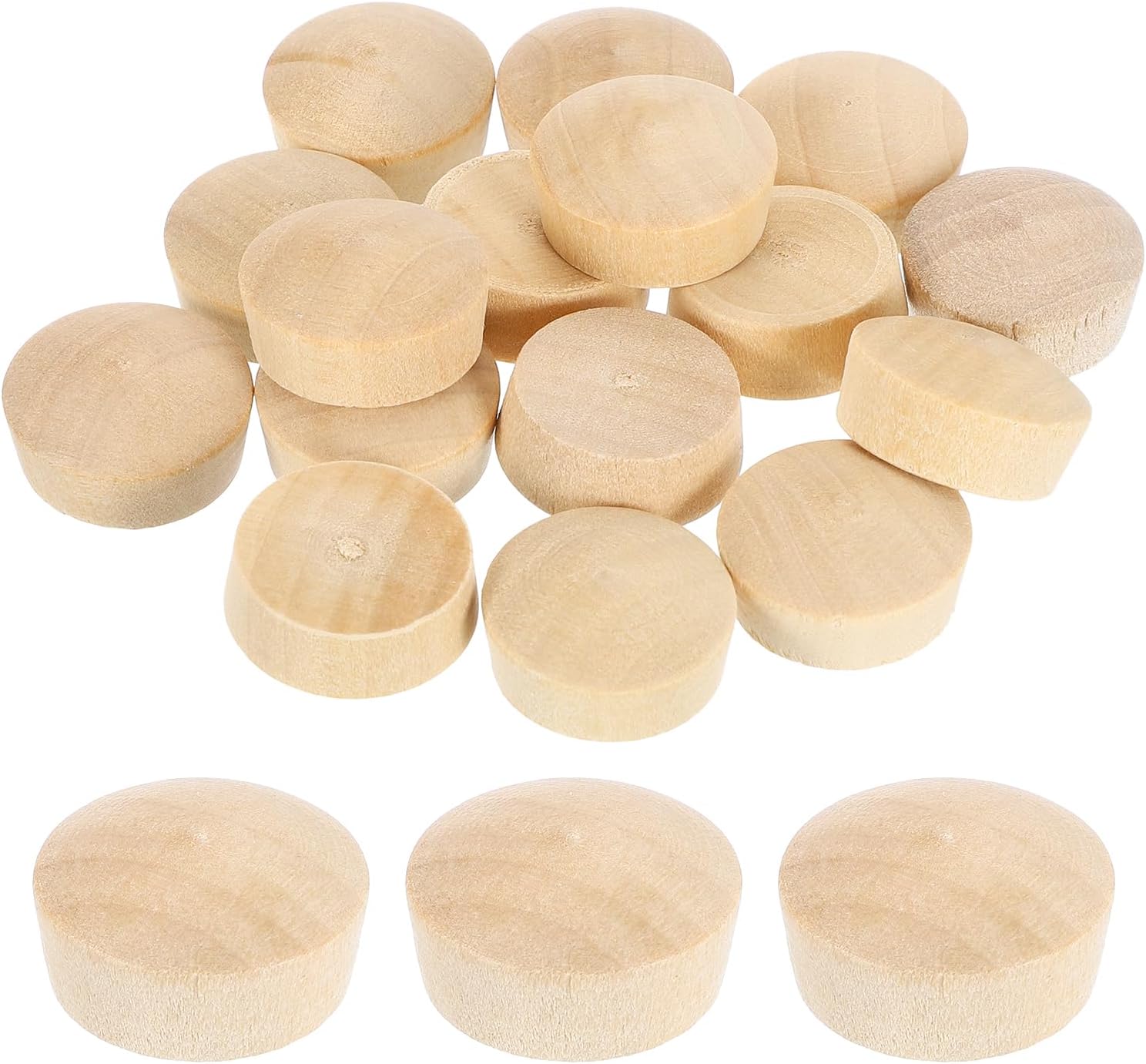 QUARKZMAN Pack of 16 Wooden Button Plugs, 18.5 mm / 0.73 Inch Flat Head ...