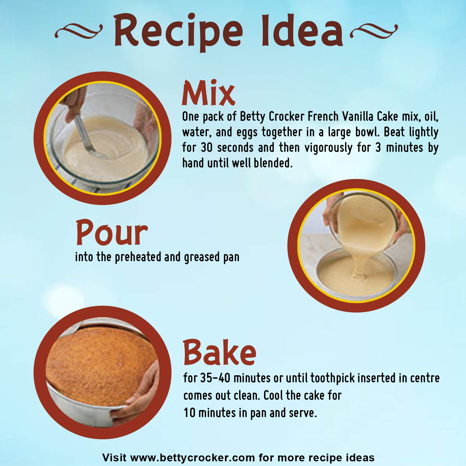 Betty Crocker Super Moist Cake Mix, French Vanilla Flavor 520 G And Cake Mix, Triple Chocolate Brownie, 425 Gram 2