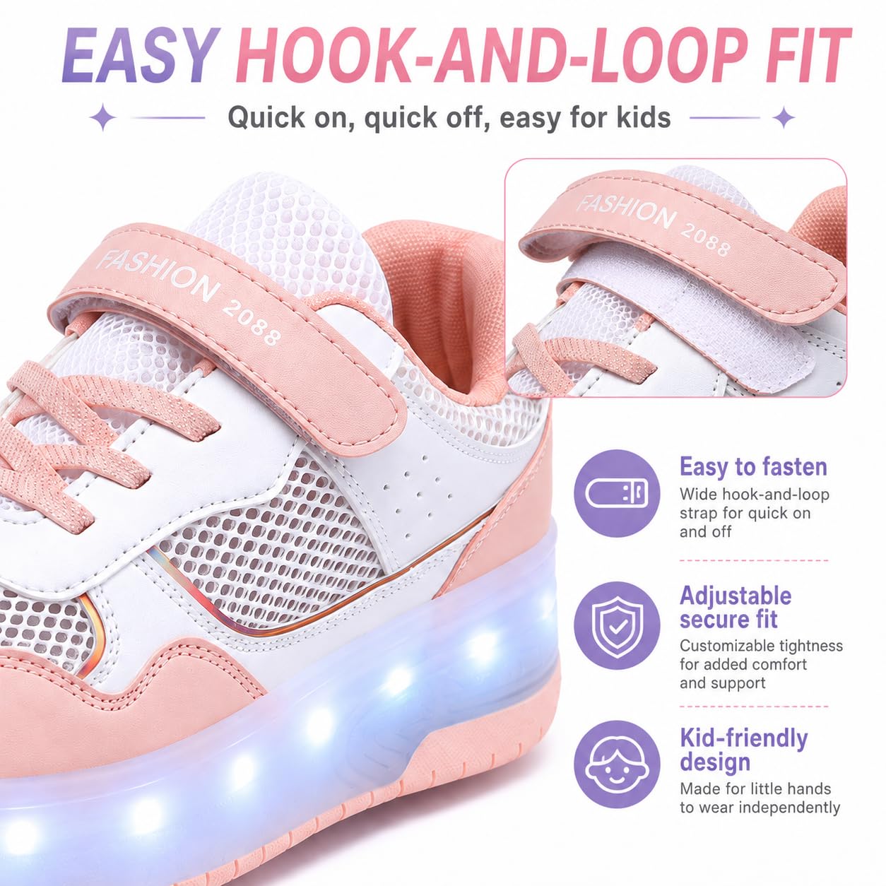 ENEN Chaussure a Roulette Fille Roller 2 Roues