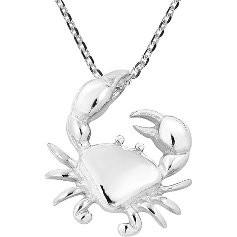 AeraVida Charming Crab Claws Cancer Zodiac .925 Sterling Silver Pendant Necklace | Astrology-Inspired Casual Sterling Silver Necklace Jewelry for Women | Elegant Zodiac Cancer Sign Charm