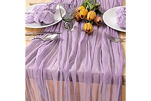 Lilac Cheesecloth Table Runner: Rustic Elegance for Spring and Special Occasions