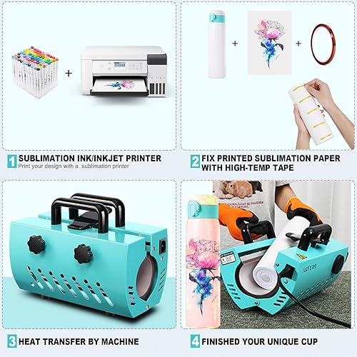 Miniatura 7 de Máquina de prensa de calor para vasos de 30 onzas, 20 onzas, 16 onzas, lata de vidrio de sublimación, prensa de vinilo de transferencia de calor con