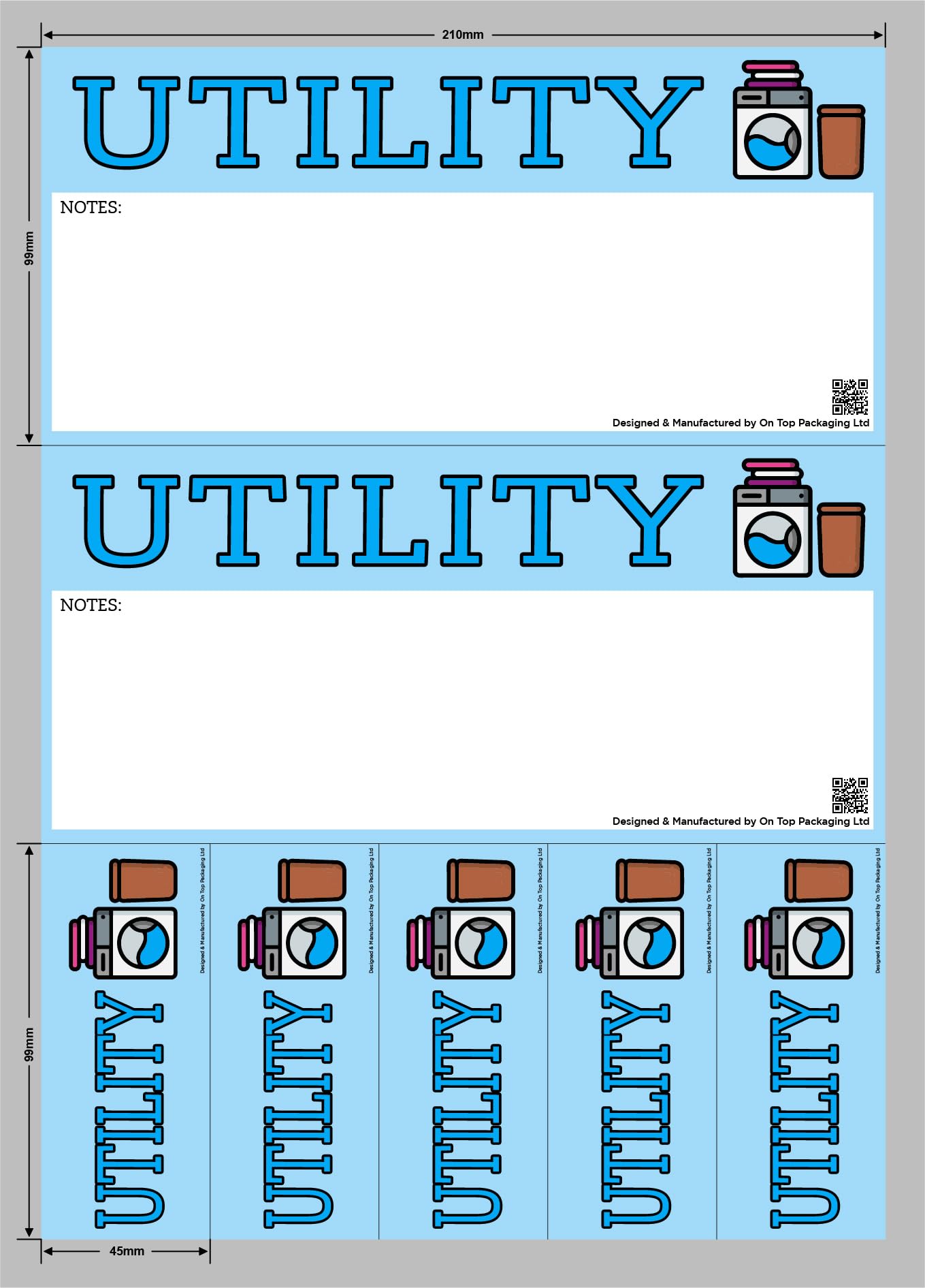 On Top Packaging Moving Day Sticker Set – Utility (22 Stickers) | Colour-Coded, Residue-Free, Waterproof & Durable | Multiple Sizes for Boxes & Furniture | Free Marker Pen for Easy Labelling