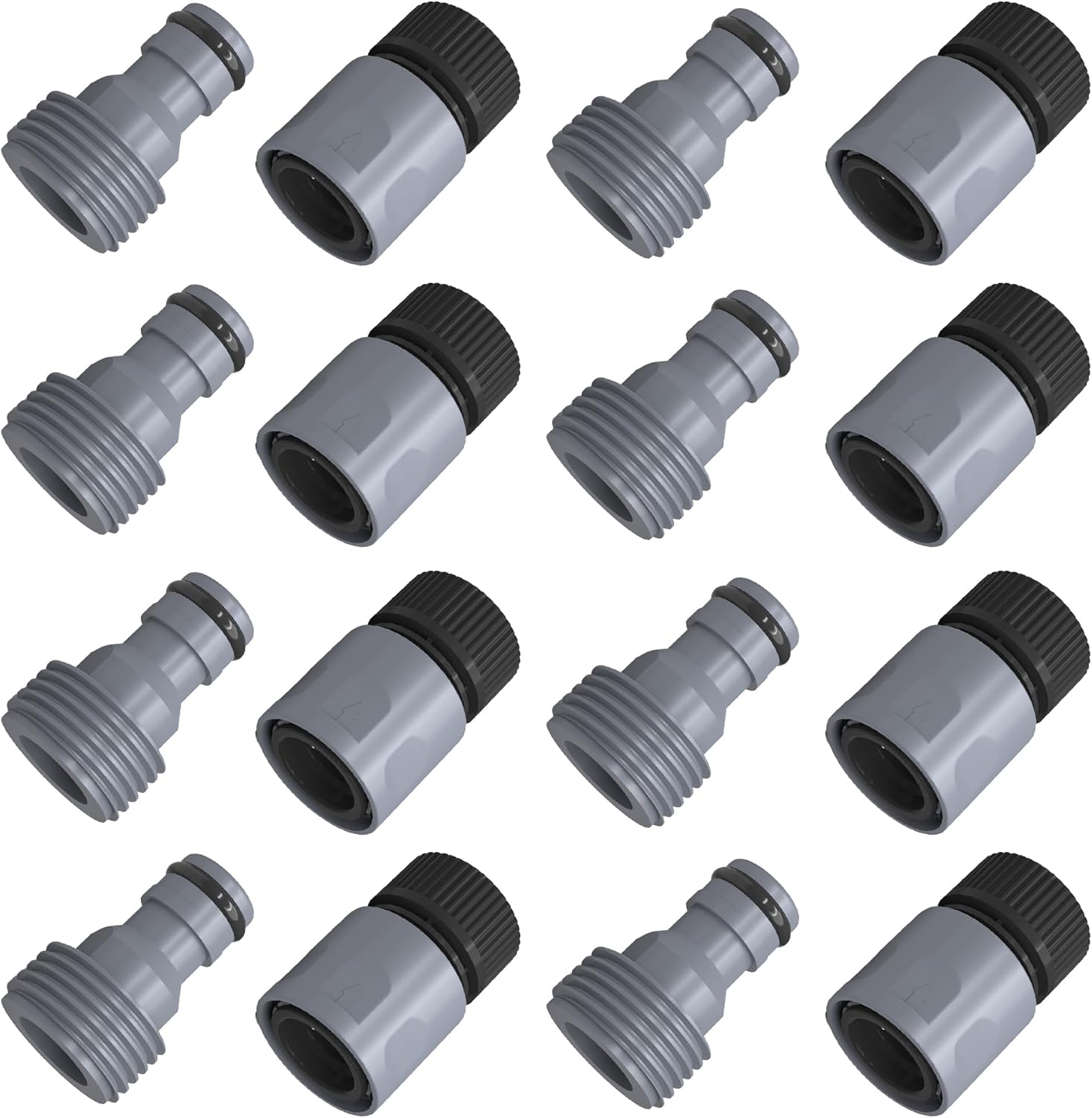 LIULO TOOL 8 Sets Garden Hose Quick Connector, 3/4 Inch