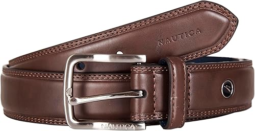 Miniatura 2 de Nautica Cinturón de cuero de vestir para hombres para trajes y pantalones Clásico Negocios Moda Ajustable Hebilla de metal