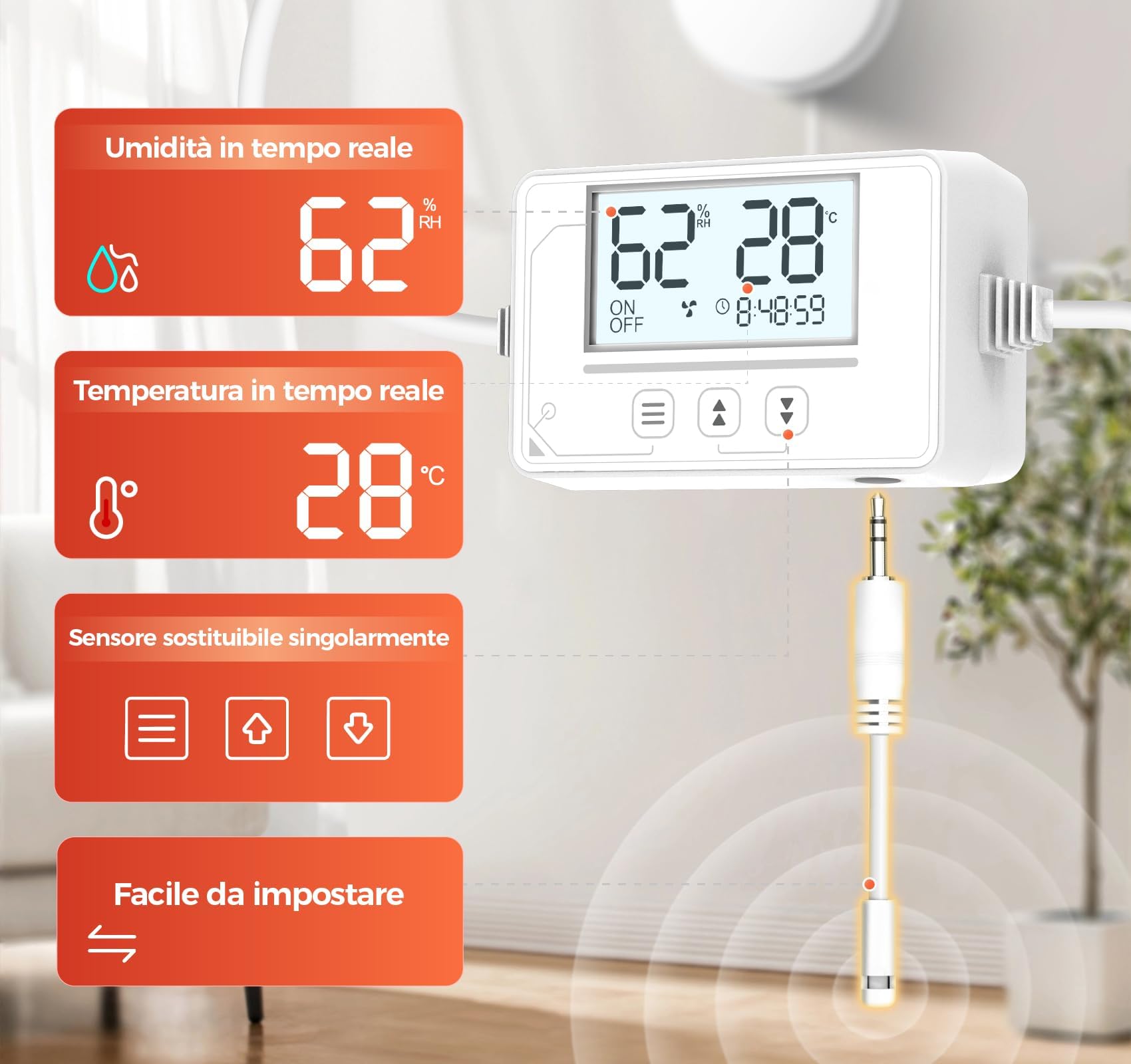 3 Velocità Aspiratore bagno con Sensore Umidità, Sensore Temperatura, Timer - Automatico Estrattore Aria 100mm - Silenzioso Potente Ventola aspirazione bagno WC cantina P107 (senza telecomando)