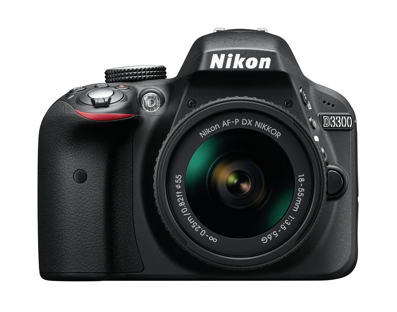 Nikon D3300 + AF-P 18 – 55 mm + SD 8 GB Kit Appareil Photo SLR 24,2 MP CMOS 6000 x 4000 Pixel Noir
