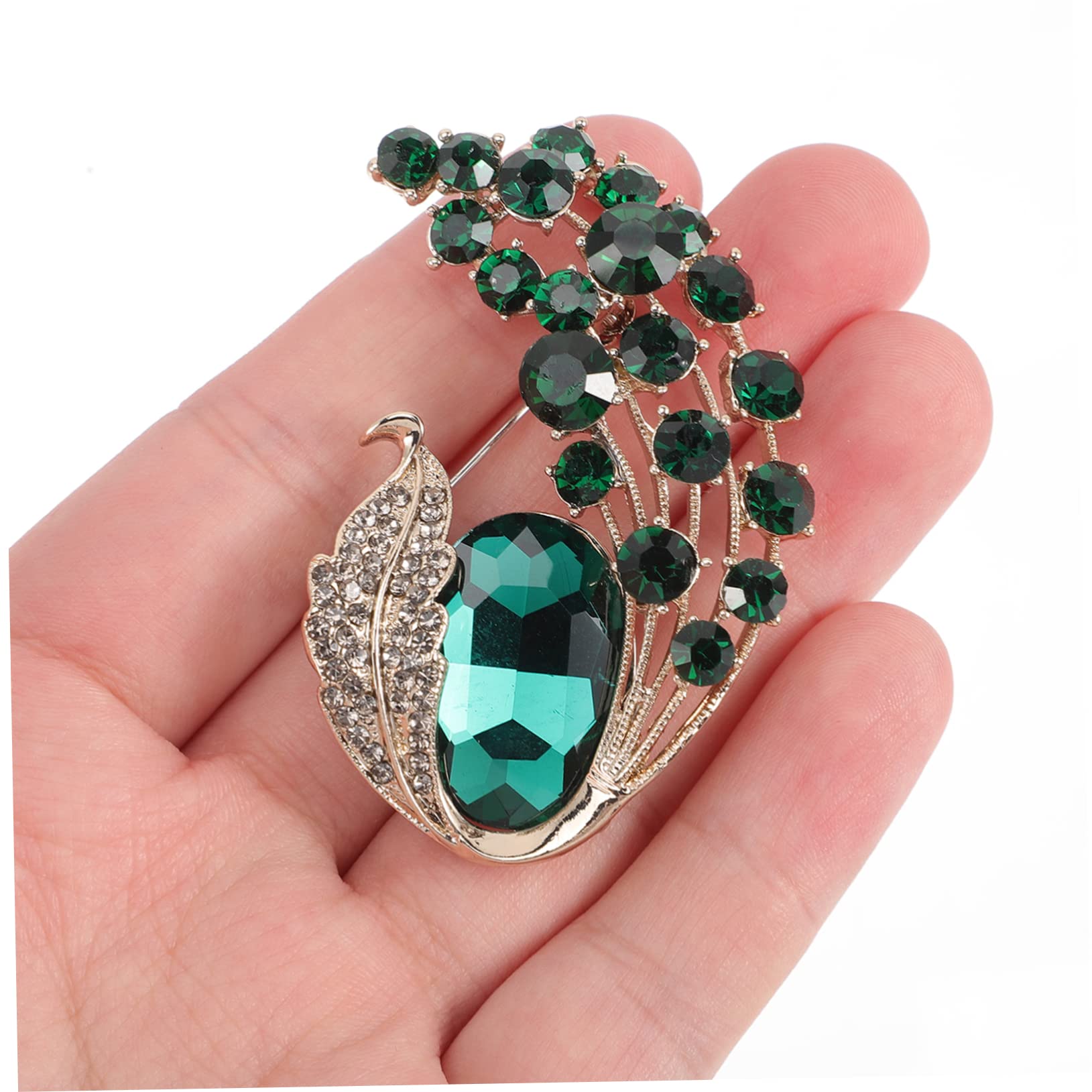 4 Piezas Broche De Cristal Abrigo Broche Clip Tapas Para Las Mujeres Brillante Ropa Pin Sombrero Para Las Mujeres Pendientes De Pavo Real Para Las Sombreros