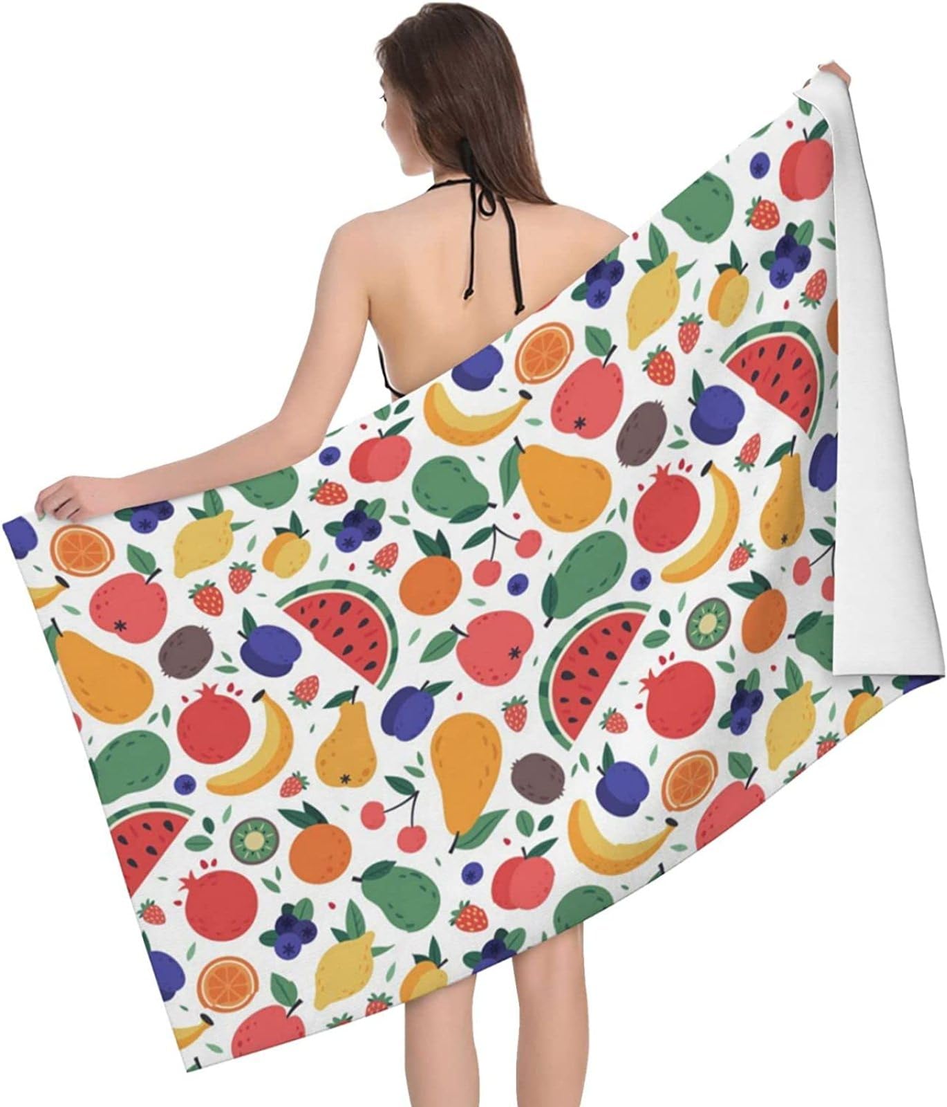 EMENZA Fruit Microfibre Beach Towel 200 x 200 cm, Quick Dry 3D Summer Beach Towels Extra Large for Adults Women Men, Bath Towel Swimming & Travel Towel for Beach Pool Gym