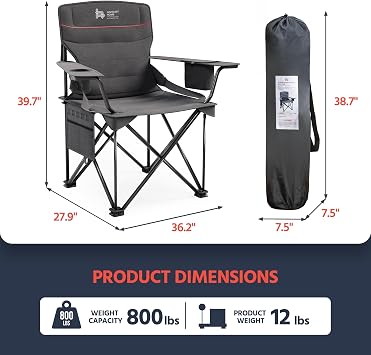 OUTSIDER Oversized Folding Camping Chair 160kg Heavy Duty(Style-1, 1)