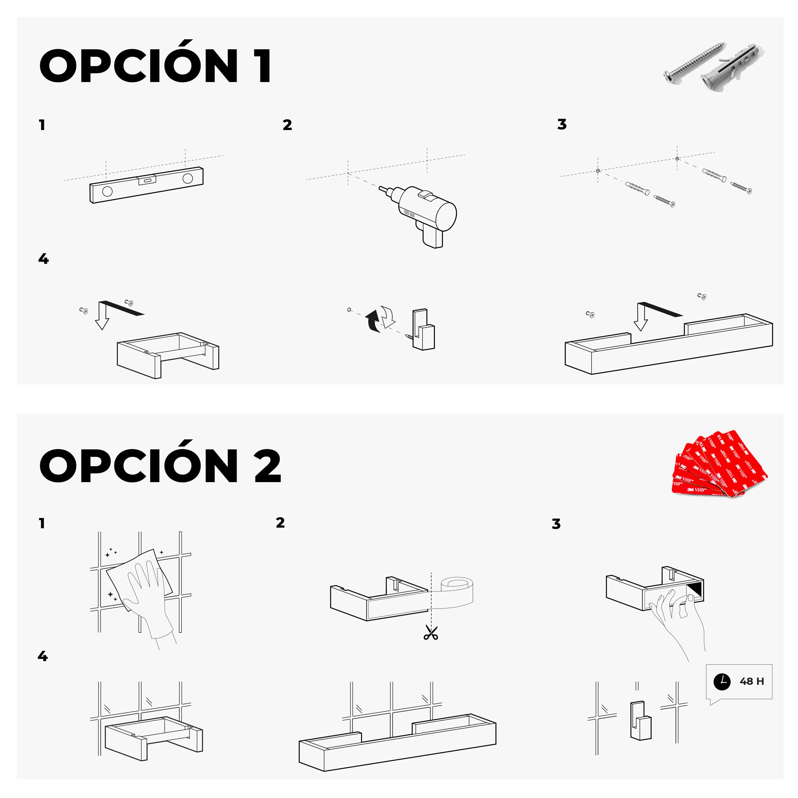 Juego accesorios baño | Accesorios baño sin taladro (Adhesivo) | Set de baño de 4 Piezas | Toallero + 2 Ganchos + Portarrollos papel higienico Madera Bambú