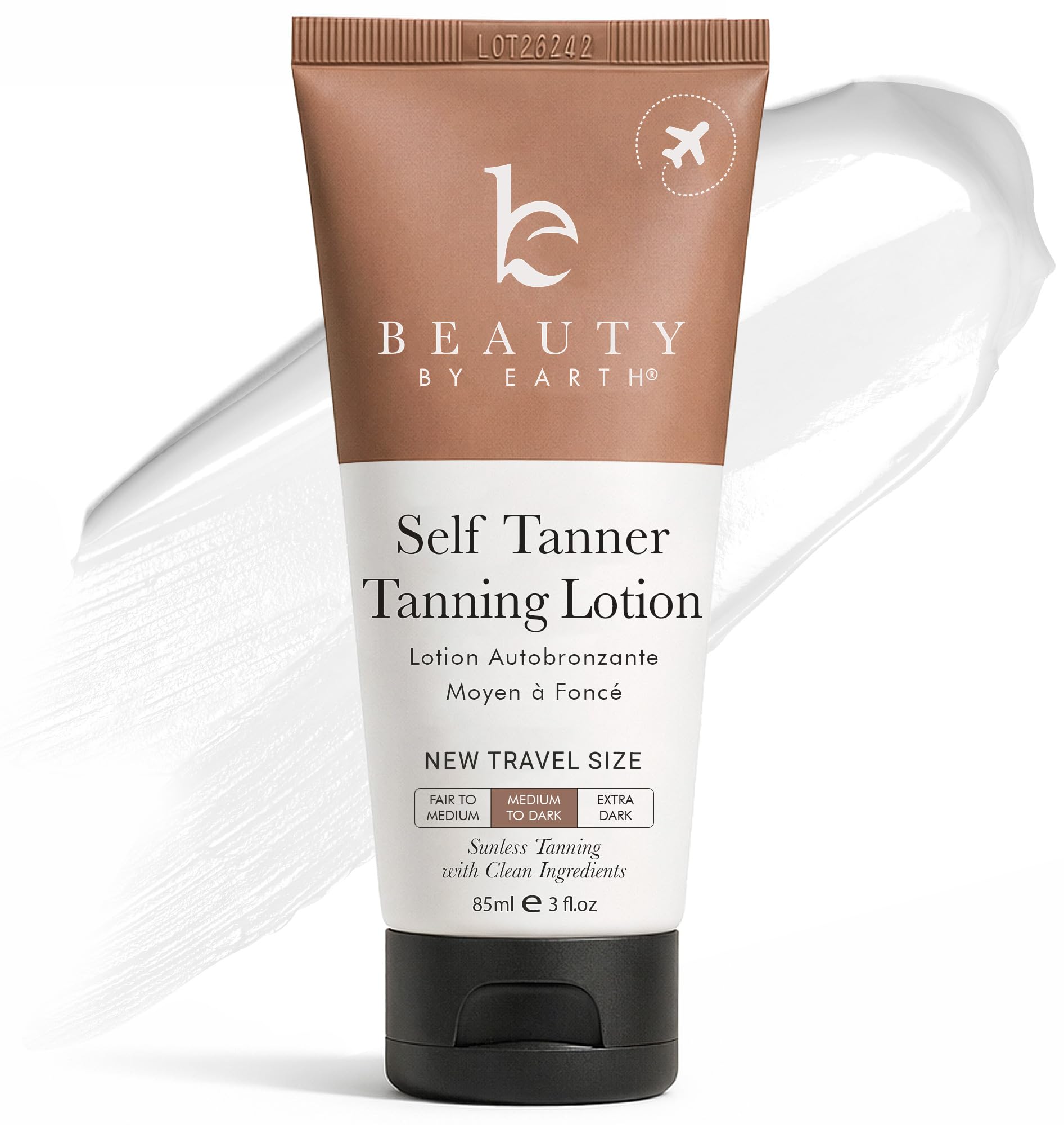 Tanning Lotion Self Tanner - USA Made with Natural & Organic Ingredients, Travel Size Self Tan Lotion, Non Toxic Gradual Tanning Moisturizer, Sunless Tanner for Fake Tan for Women & Men