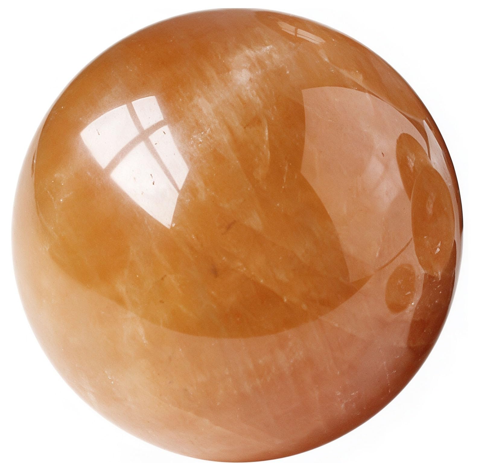 Natural Yellow Calcite Crystal Sphere Iceland Spar Ball Hand-Polished
