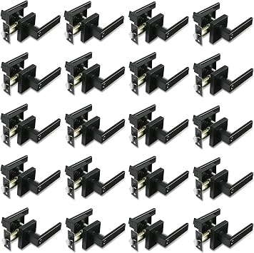 NEWBANG Entry Door Levers Heavy Duty Lock Levers Handles for Exterior Door with Key - Matte Black Finish,Reversible Door Lever Handle for Front & Office Door,HTL01-BM-CS2-ET-20P
