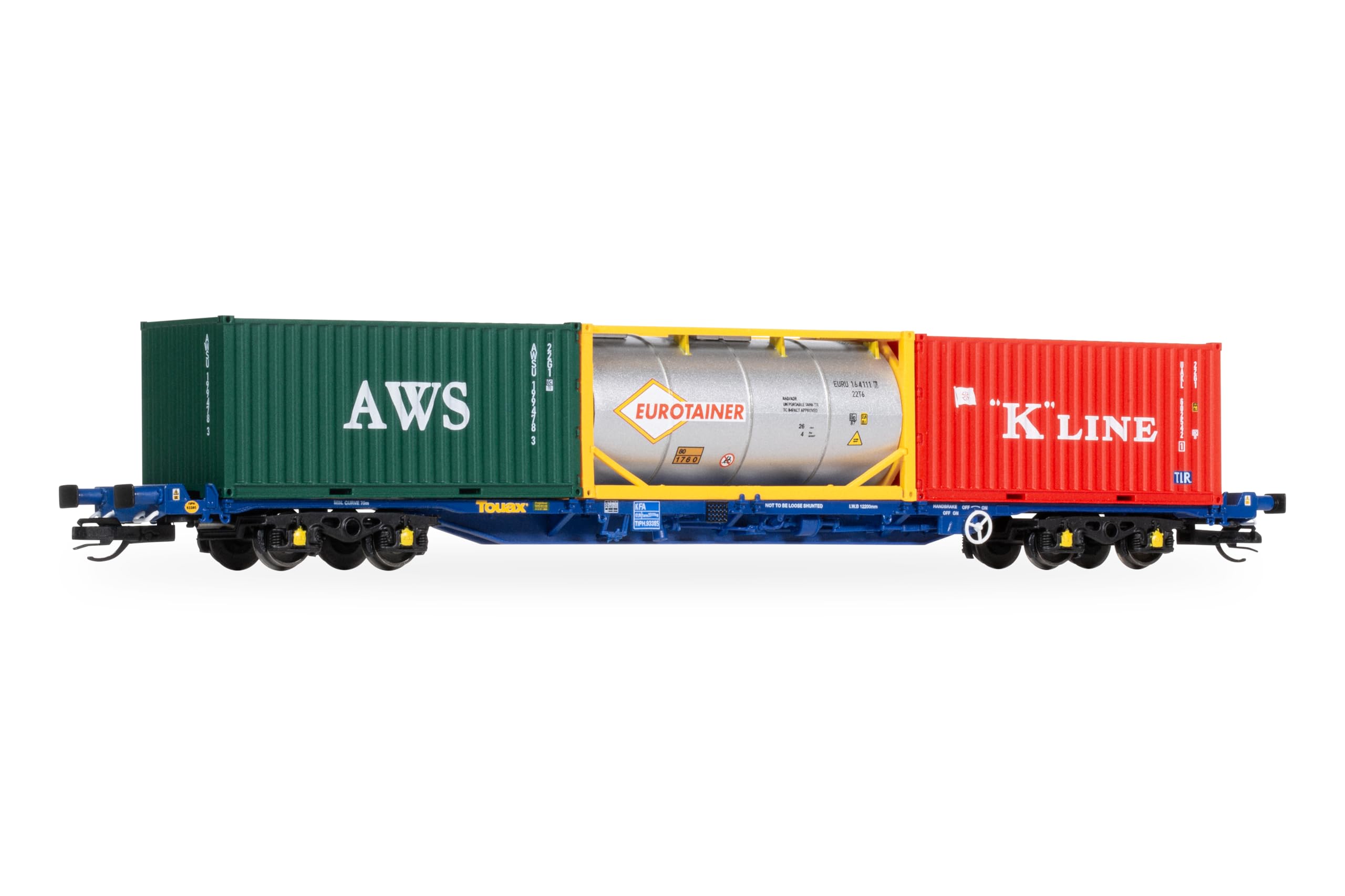 Wagon Porte-conteneurs Hornby TT:120 TT6030 Touax KFA avec 3 conteneurs de 20 Pieds