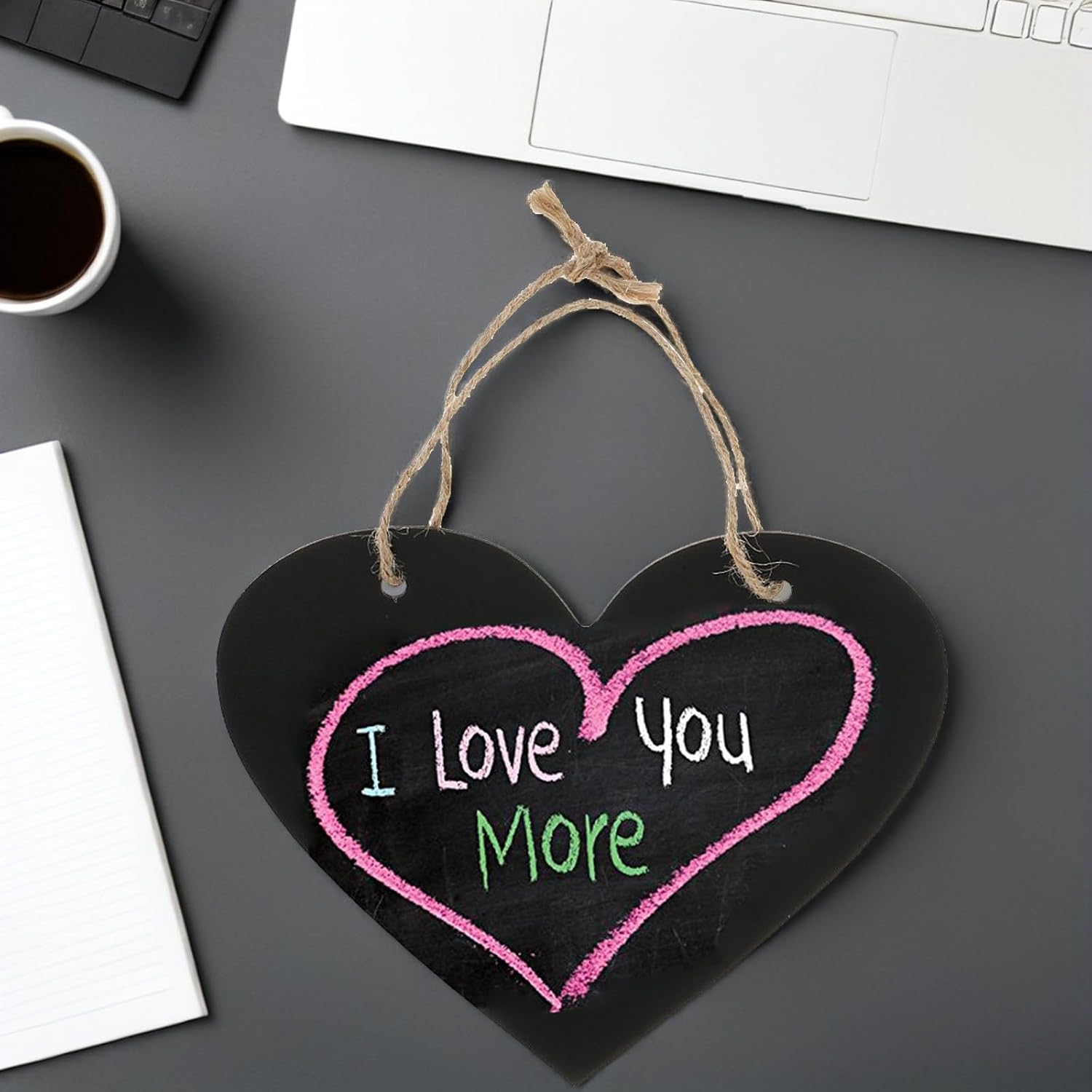Heart Chalkboard Hanging Wooden Sign for Wedding Messaging