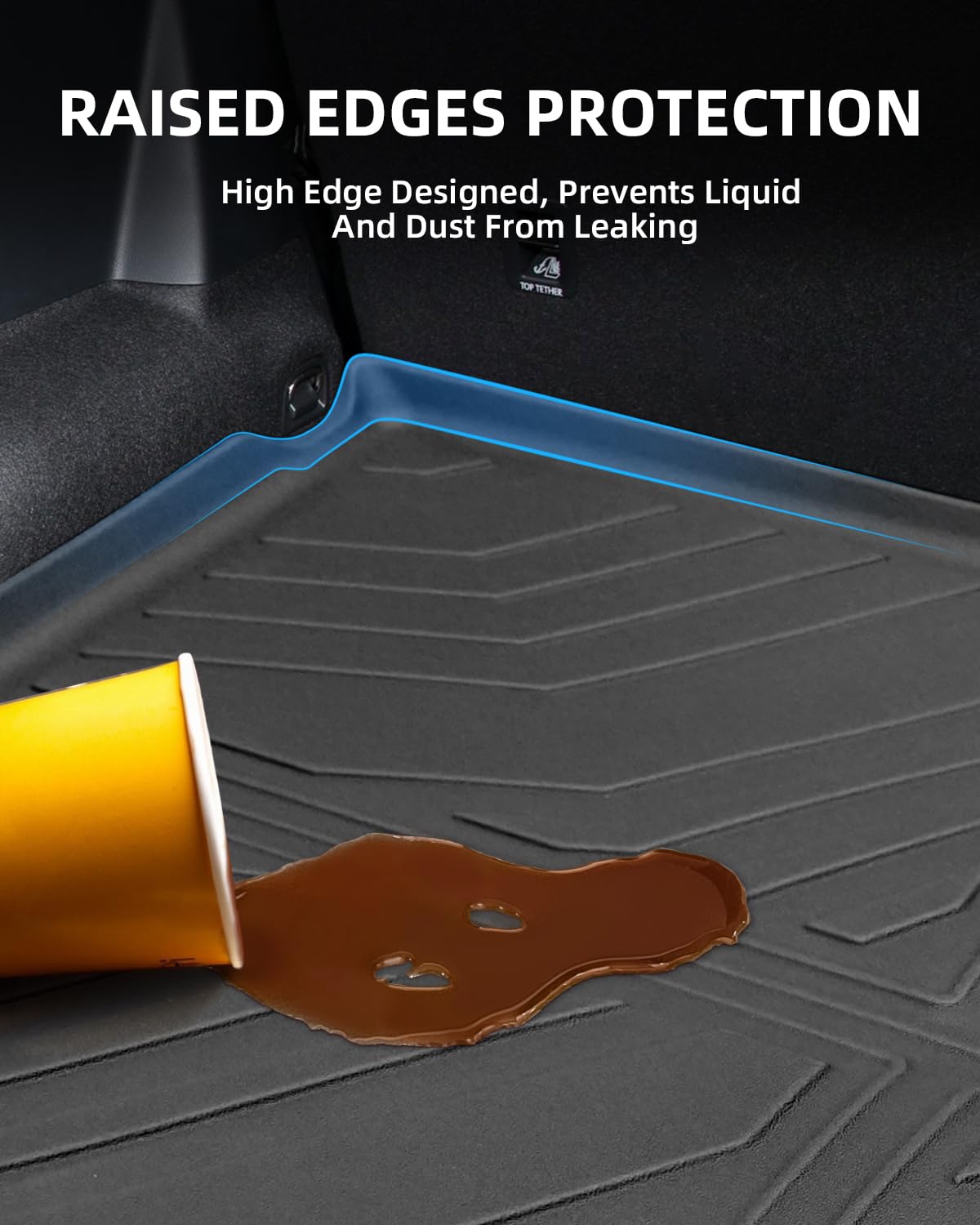 Tappetini per Bagagliaio Superiore per VW Tiguan 3 2024 2025 2026, Tiguan III Tappetino Baule Originale TPE Tappeti Bagagliaio Posteriore con Bordo Alto, Accessori Impermeabili