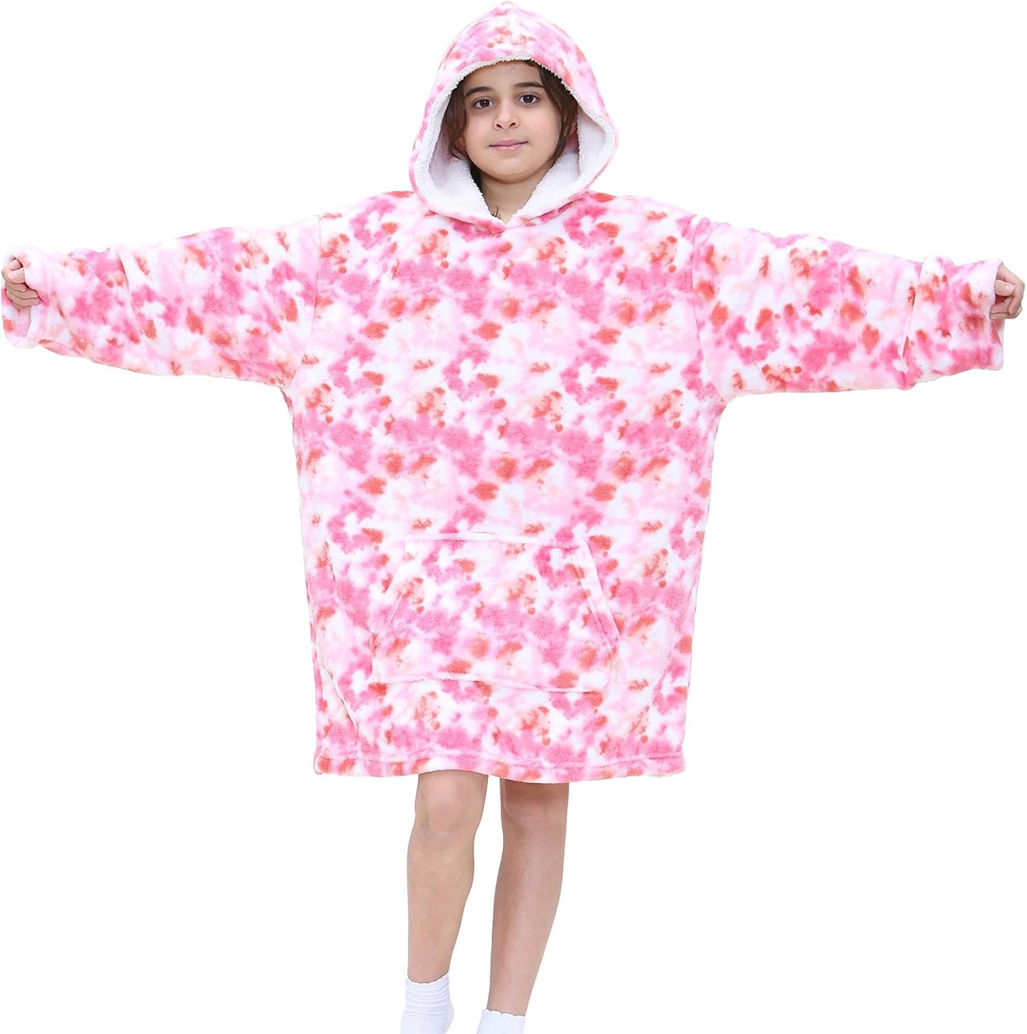 A2Z 4 Kids Girls Boys Oversized Hoodie Cow Animal Detail Snuggle Blanket Super Soft Warm Fleece Kangaroo Pocket