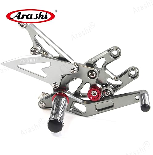 Miniatura 10 de Arashi reposapiés para motocicleta, accesorios ajustables, juego de reposapiés traseros Negro