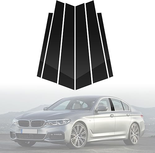 BASIKE Door Pillar Post Trim Compatible with 2004-2010 BMW 5 Series E60/E61 Side