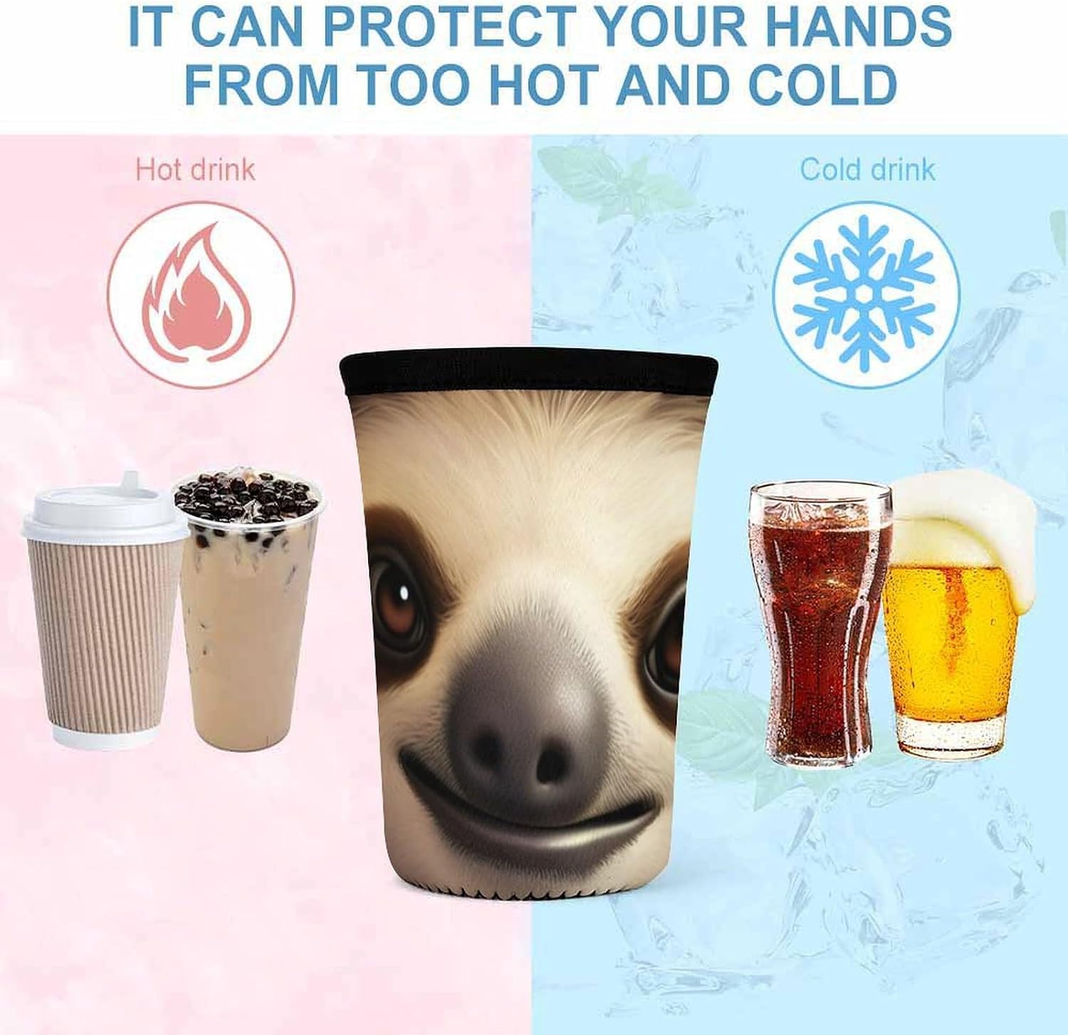 3 Pack Neoprene Cup Sleeves, Stretchy Reusable Drink Cup Cover Universal