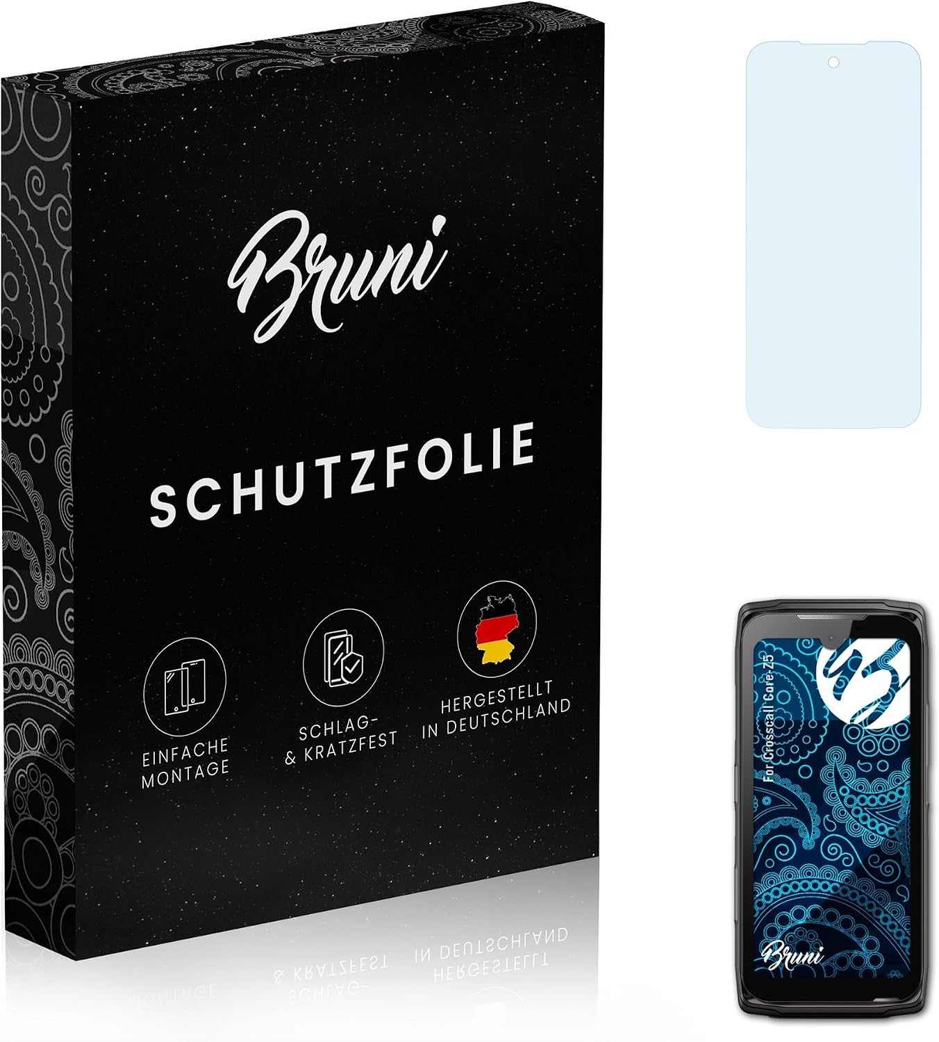 Bruni Screen Protector compatible with Crosscall Core-Z5 Protector Film, crystal clear Protective Film (2X)