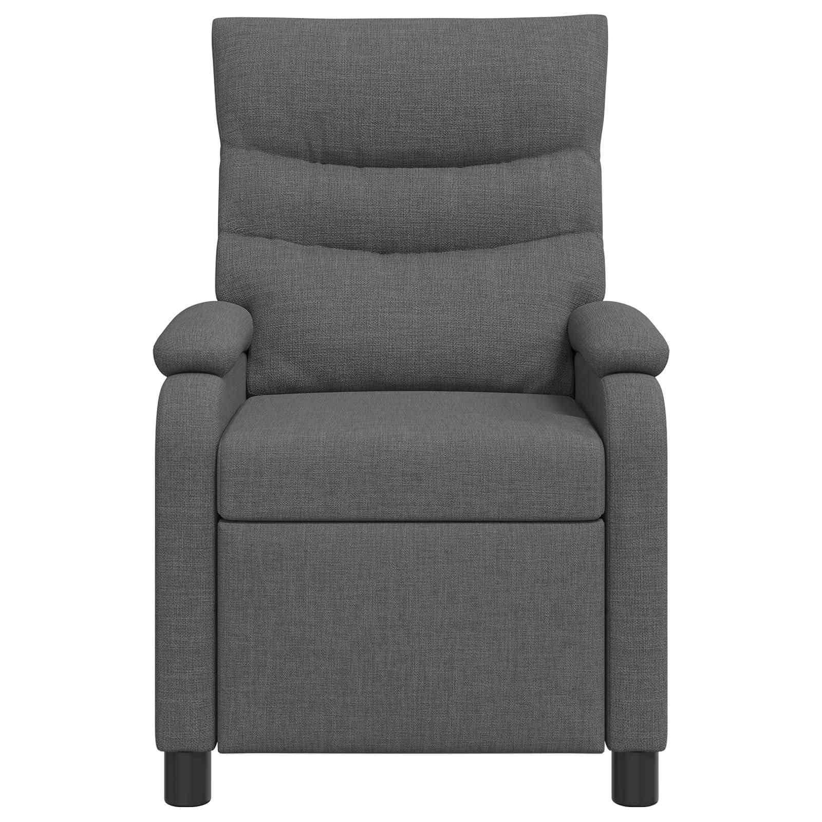 Poltrona relax in tessuto grigio scuro con inclinazione regolabile