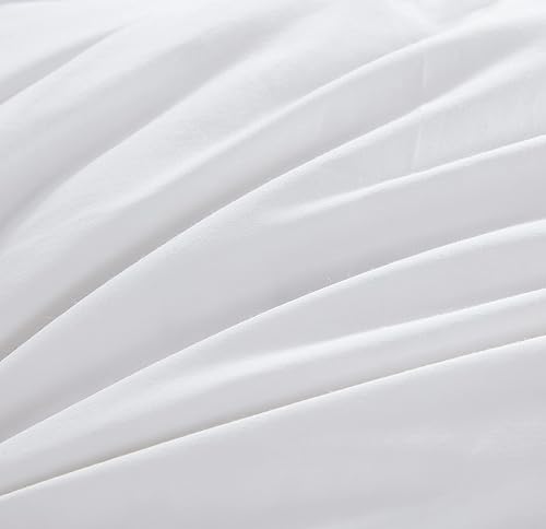 Miniatura 5 de HOMBYS Edredón de plumas y plumón tamaño California King de 108 x 98 pulgadas, relleno de edredón plisado de gran tamaño King con funda de algodón a