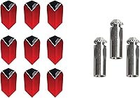 Vista 5 de Optix 3 juegos de dardos delgados Harrows más 1 juego de protectores de vuelo de dardos de aluminio