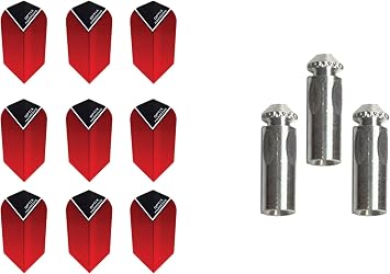 Optix 3 Sets of Harrows Slim Dart Flights Plus 1 Set of Aluminum Dart Flight Protectors
