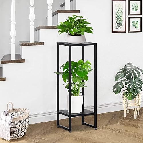 Miniatura 2 de Soportes para plantas de 37.4 pulgadas de alto para interiores, soporte alto para plantas, soporte de pedestal para plantas, soportes de metal negro