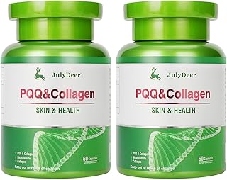 2 Bottles PQQ Supplement 20mg | (Pyrroloquinoline Quinone) Promotes Mitochondrial Biogenesis, with Collagen, Nicotinamide, Astaxanthin,Hyaluronic acid for Energy Optimizer, Support Hair, Skin