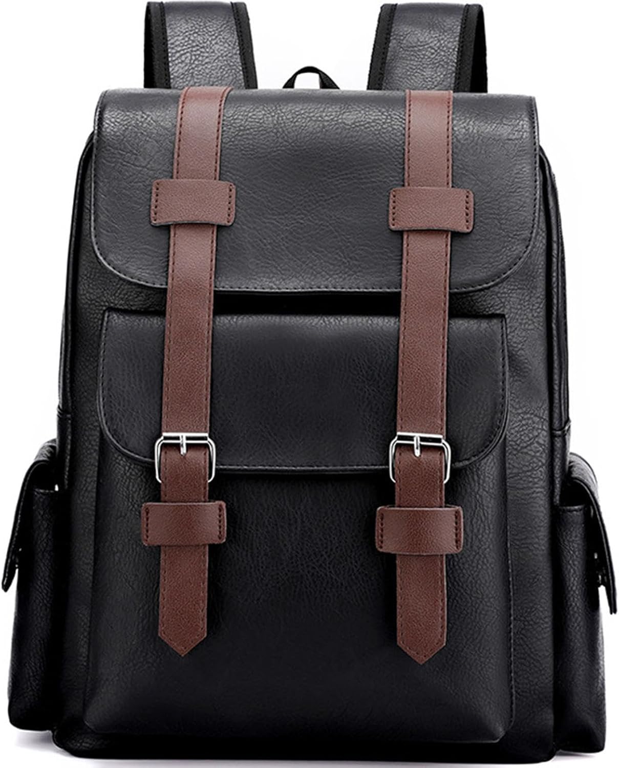 Leather Backpack for Men Vintage Laptop Backpack Black Travel Work Backpacks Large Capacity Business Hiking Back Pack